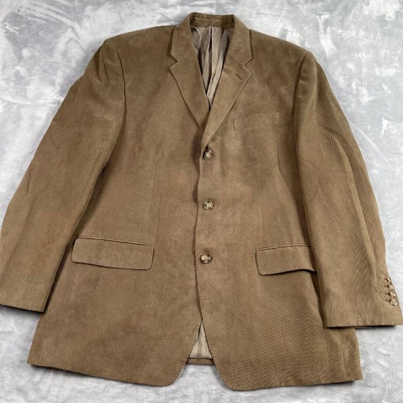 Murano Sport Coat Mens XL Brown Fine Whale Corduroy Three Button - Picture 1 of 16